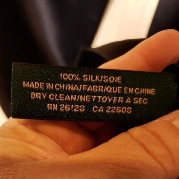 Lauren Ralph Lauren Womens Black Silk Scarf Beaded Trim - Picture 6 of 6